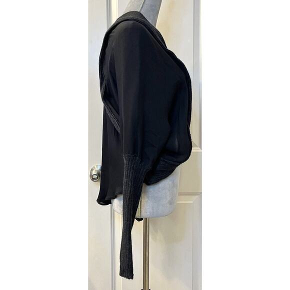 HEATHER Silk/Cashmere/Wool Blend Women’s Open Front Cropped Sweater Quiet Luxury - Picture 3 of 7